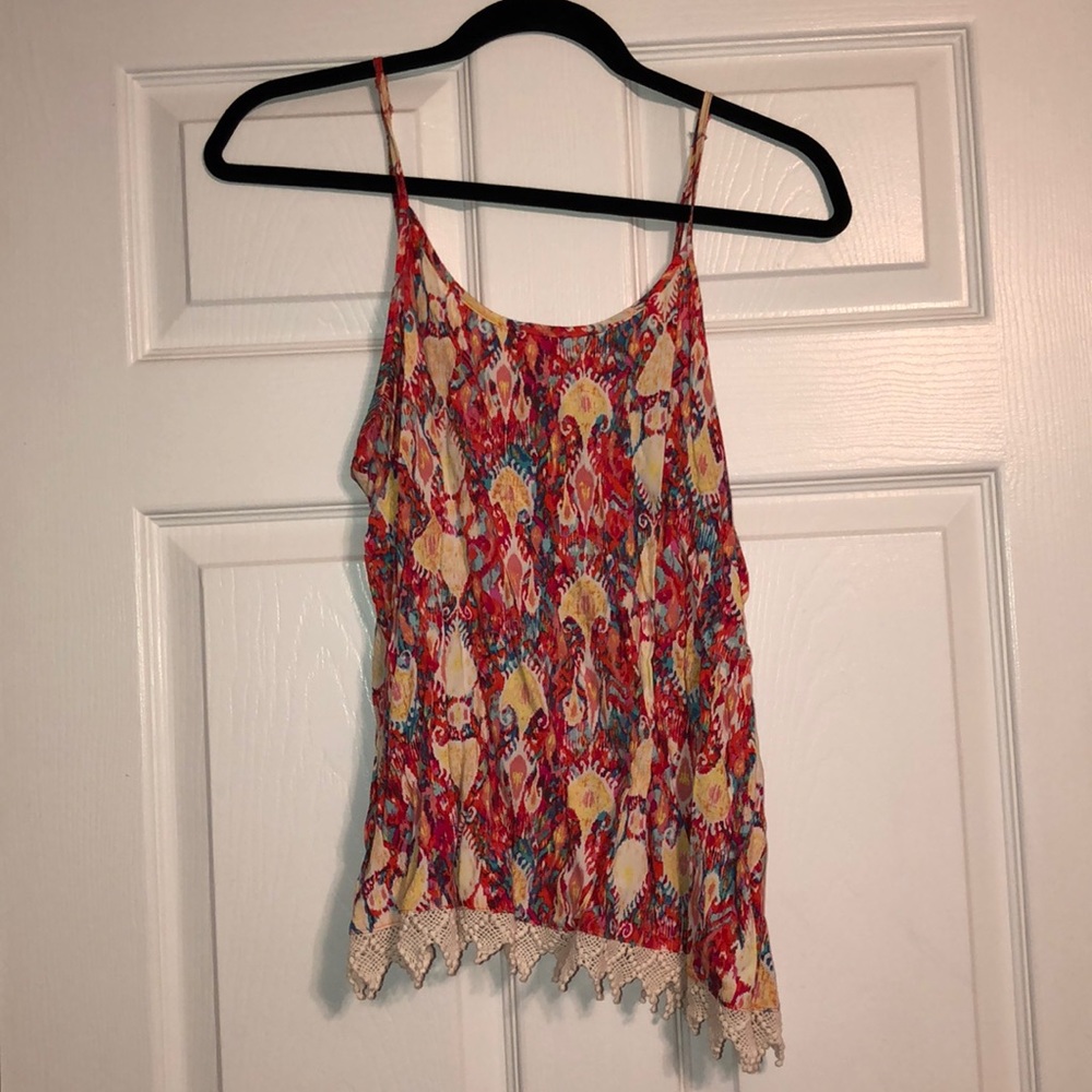 summery, flowy, multi-colored tank